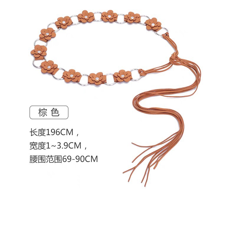 Bohemian ethnic style retro fashion trendy new peach blossom waist chain women's dress pants design sense waist rope Application Scenario
