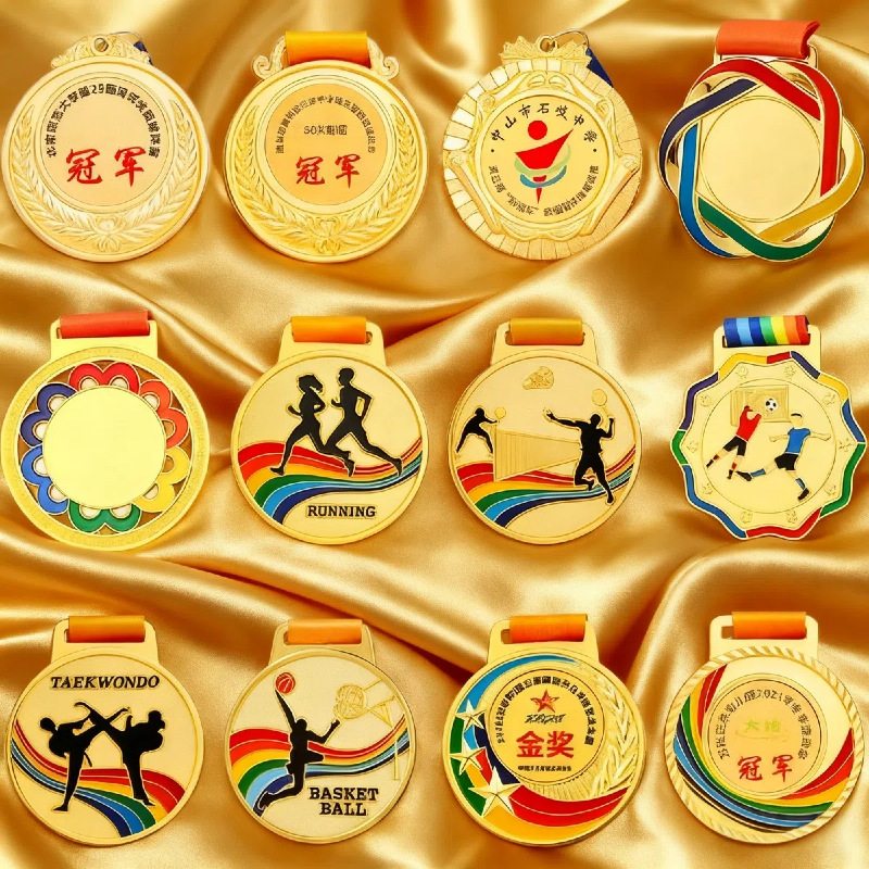 Factory direct supply of zinc alloy metal nameplates, marathon, football, badminton sports event MEDALS, competition nameplates, universal sports meeting metal MEDALS, competition nameplates, bronze MEDALS, marathon MEDALS, custom medal production log details Picture