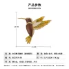 Original design wood grain color wing hummingbird brooch, dual-purpose light luxury copper alloy, real gold electroplated and set with zircon pin, dual-purpose Specification image