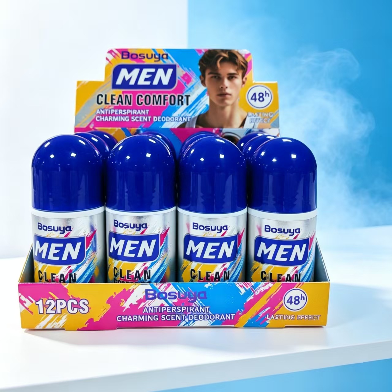 Cross-border exclusive bosuya Men's Antiperspirant Lotion, Dry and long-lasting Antiperspirant, portable Underarm Deodorizing Fragrance details Picture