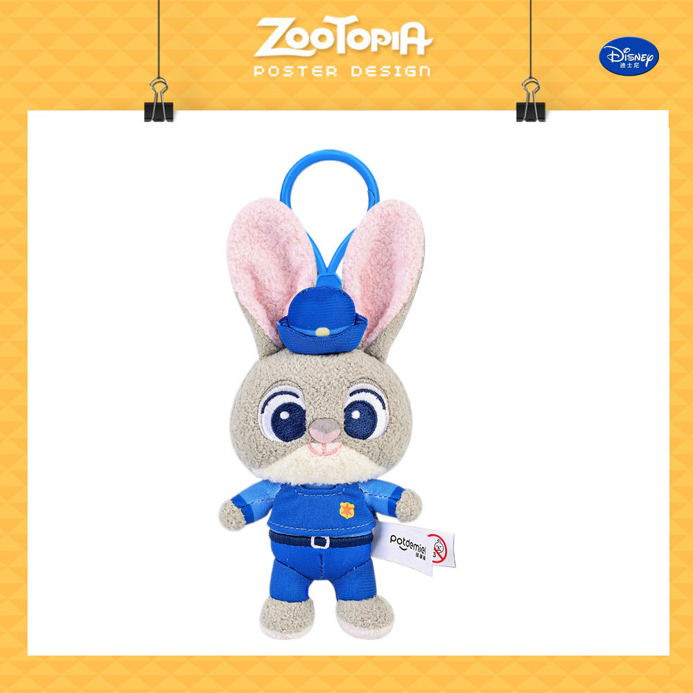 Official Disney Zootopia Judy Nick Lightning Q-cute plush keychain backpack doll pendant Specification image