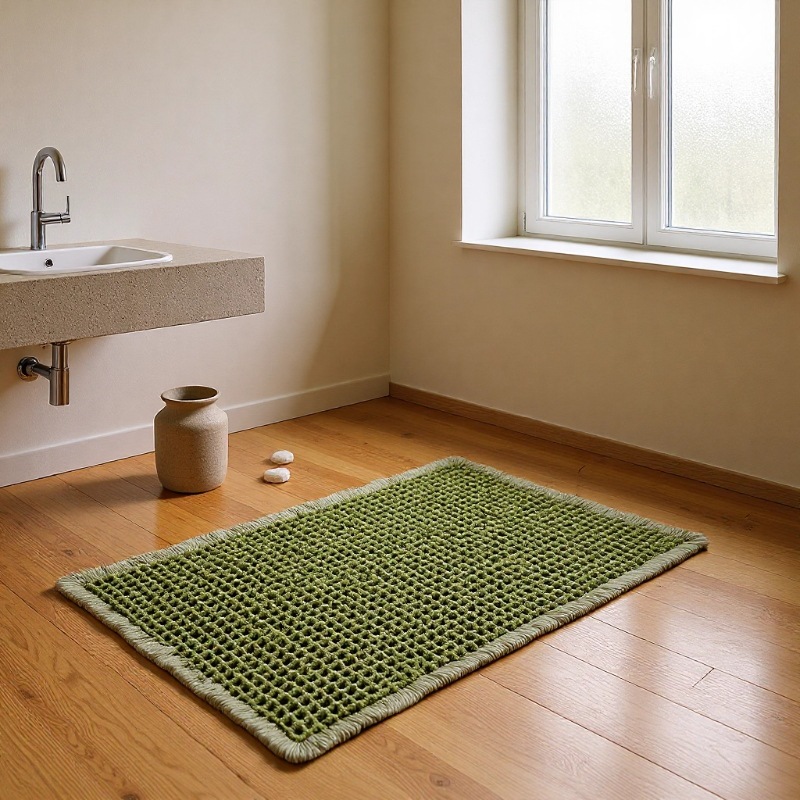 Small square towel mat, bathroom floor mat, toilet door absorbent and anti-slip foot mat, bedroom bedside carpet details Picture