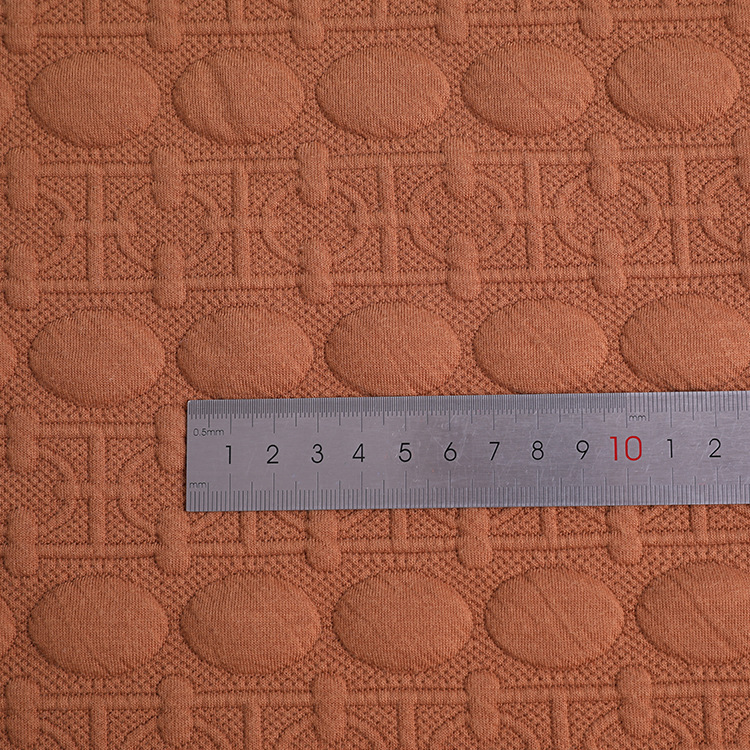 The manufacturer supplies knitted fabric elastic dyed cotton-like polyester yarn weft knitted jacquard air layer baby and children's fabric Specification image