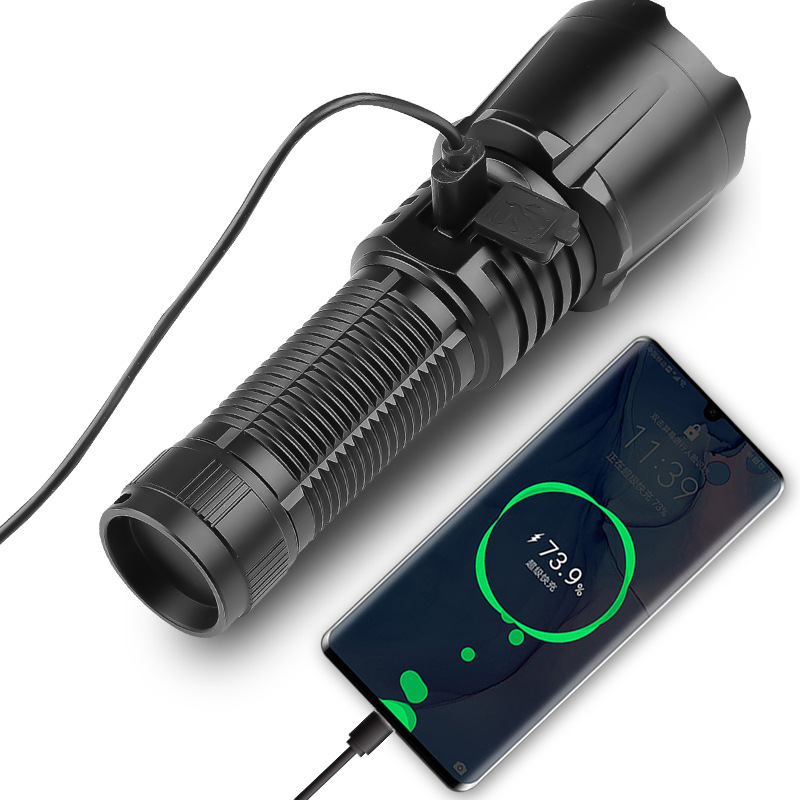 Amazon's new 30W LED battery level display zoom long-range metal switch outdoor strong light XHP160 flashlight Application Scenario