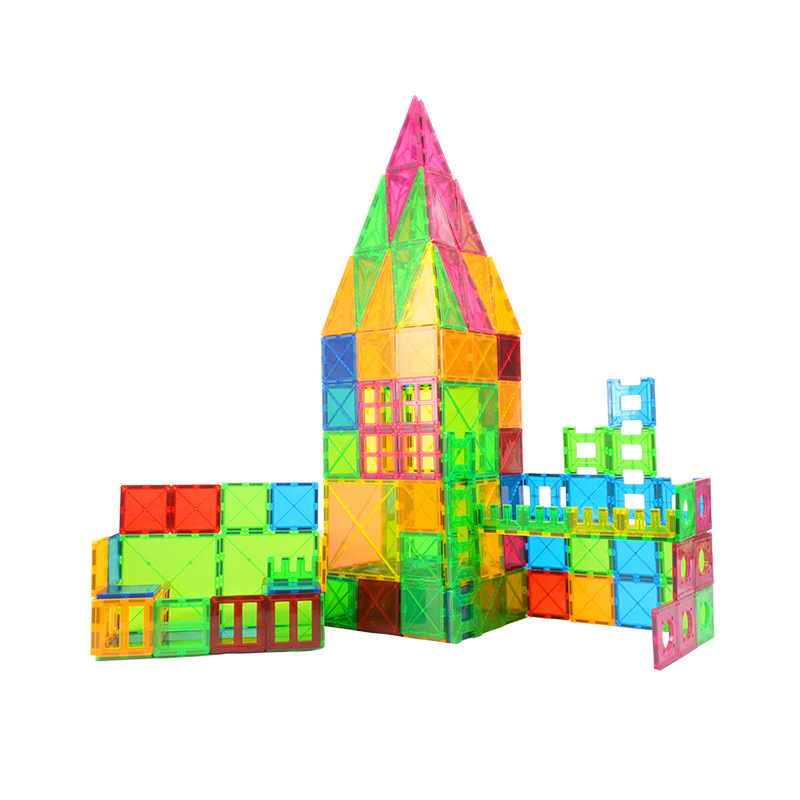 Colored window magnetic plates, supplementary pieces, jigsaw puzzles, educational toys, building blocks, loose pieces, magnetic building blocks, children's magnetic toys Item Picture