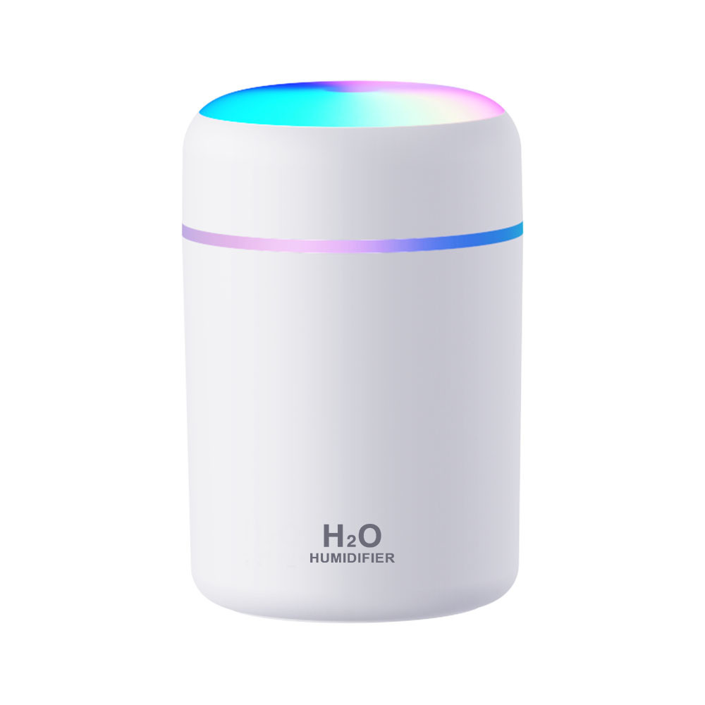 跨境炫彩加湿器迷你桌面静音家用香薰机车载喷雾器空气净化器礼品白底实物图