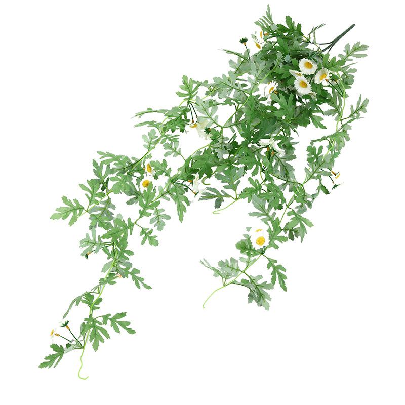 Artificial plants, flower vines, flower hanging, flower vines, wall hanging, ceiling decoration, small daisies, horticultural atmosphere, artificial green plants Item Picture