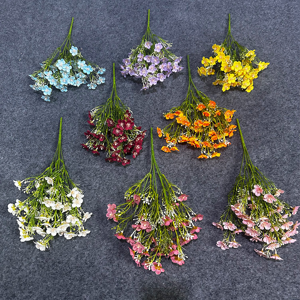 仿真花DIY发饰配件/假花/5朵塑膠花/仿真花/假花批发产品图