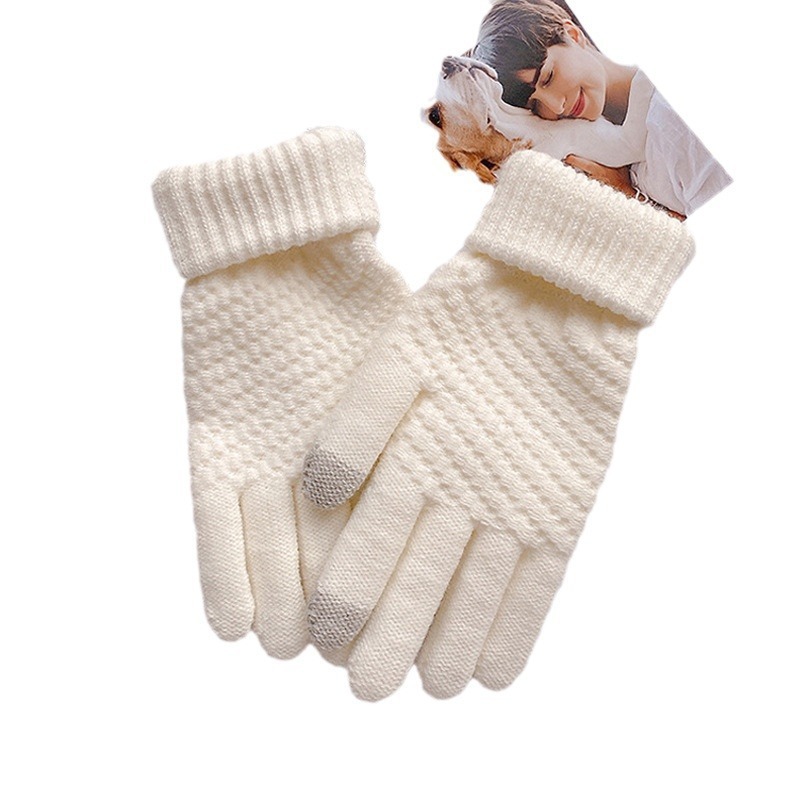 Touch screen gloves, pineapple gloves, cold-proof winter warmth gloves, student Korean-style gloves, fleece and thickened cycling gloves Item Picture