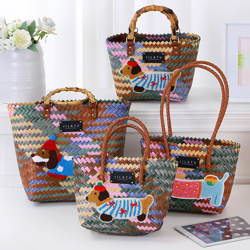 Slack sense handwoven bag by the sea 2025 nuevo estilo ligero extravagancia handy kitchen basket bag mujer gran capacidad details Picture