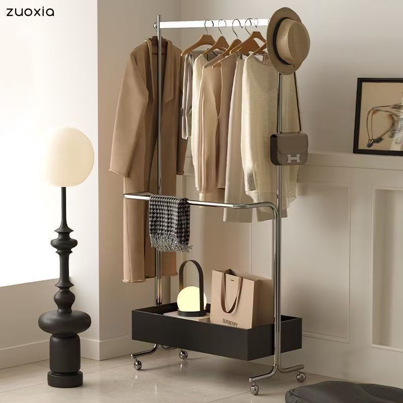 落地衣架衣帽架挂衣架落地不锈钢卧室客厅移动收纳储藏落地衣帽架产品图