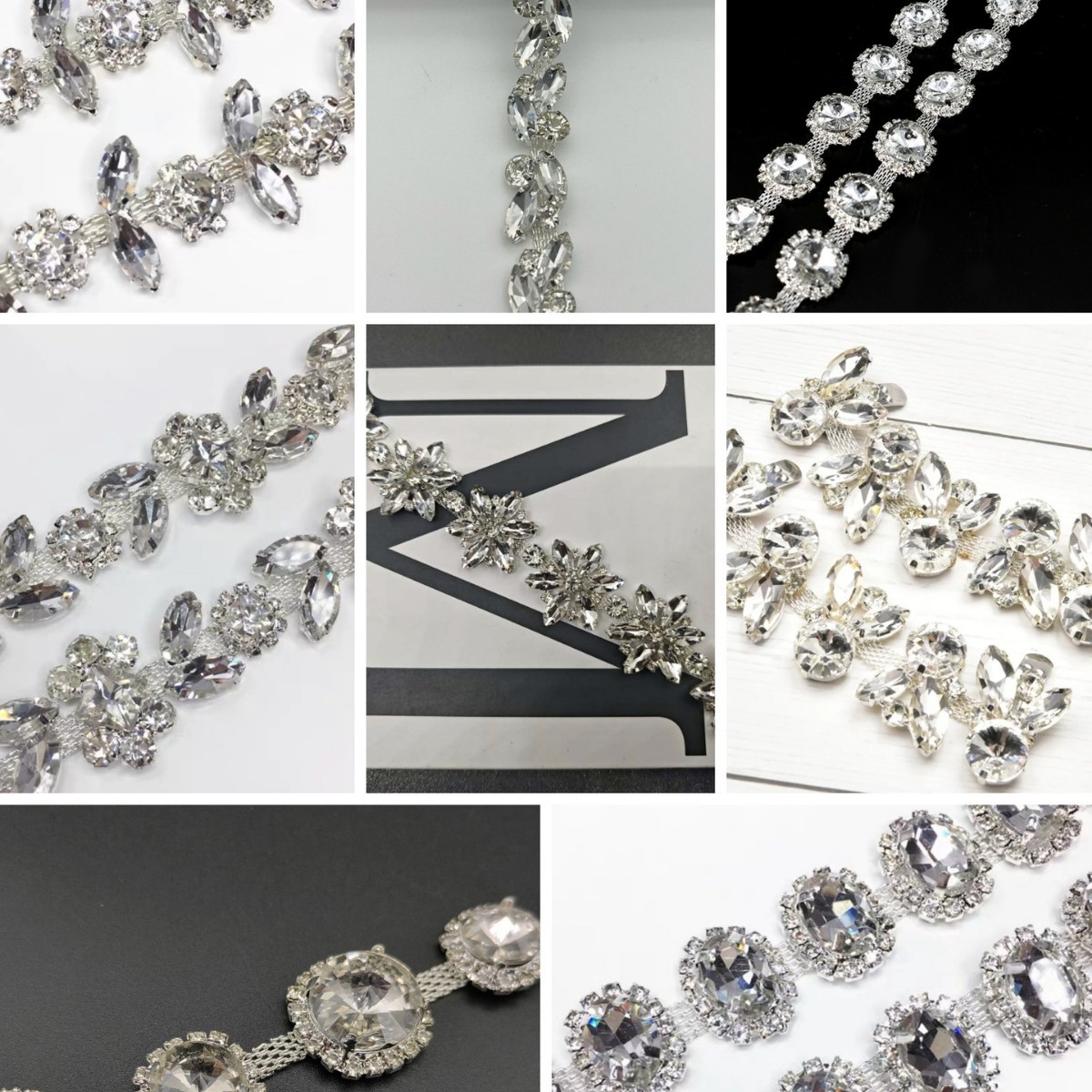 Factory direct sales of glass water diamond code chains, high-end wedding dress, dress, necklaces, clothing chains, accessories and accessories
