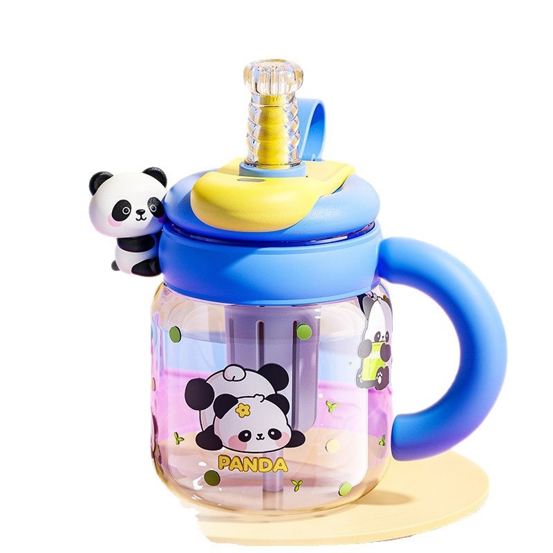 tritan water cup, summer plastic cup, office ton-ton big-bellied cup, large-capacity straw cup, high appearance level for girls Item Picture