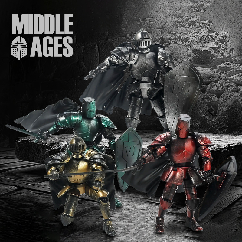 One-piece consignment multi-joint movable assembly medieval warrior figure, fifth-generation infantry dual-form armor figure