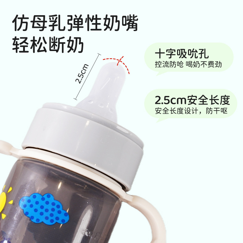 新生儿宝宝儿童塑料pp奶瓶标准口径婴儿奶瓶250mL奶瓶厂家直销细节图