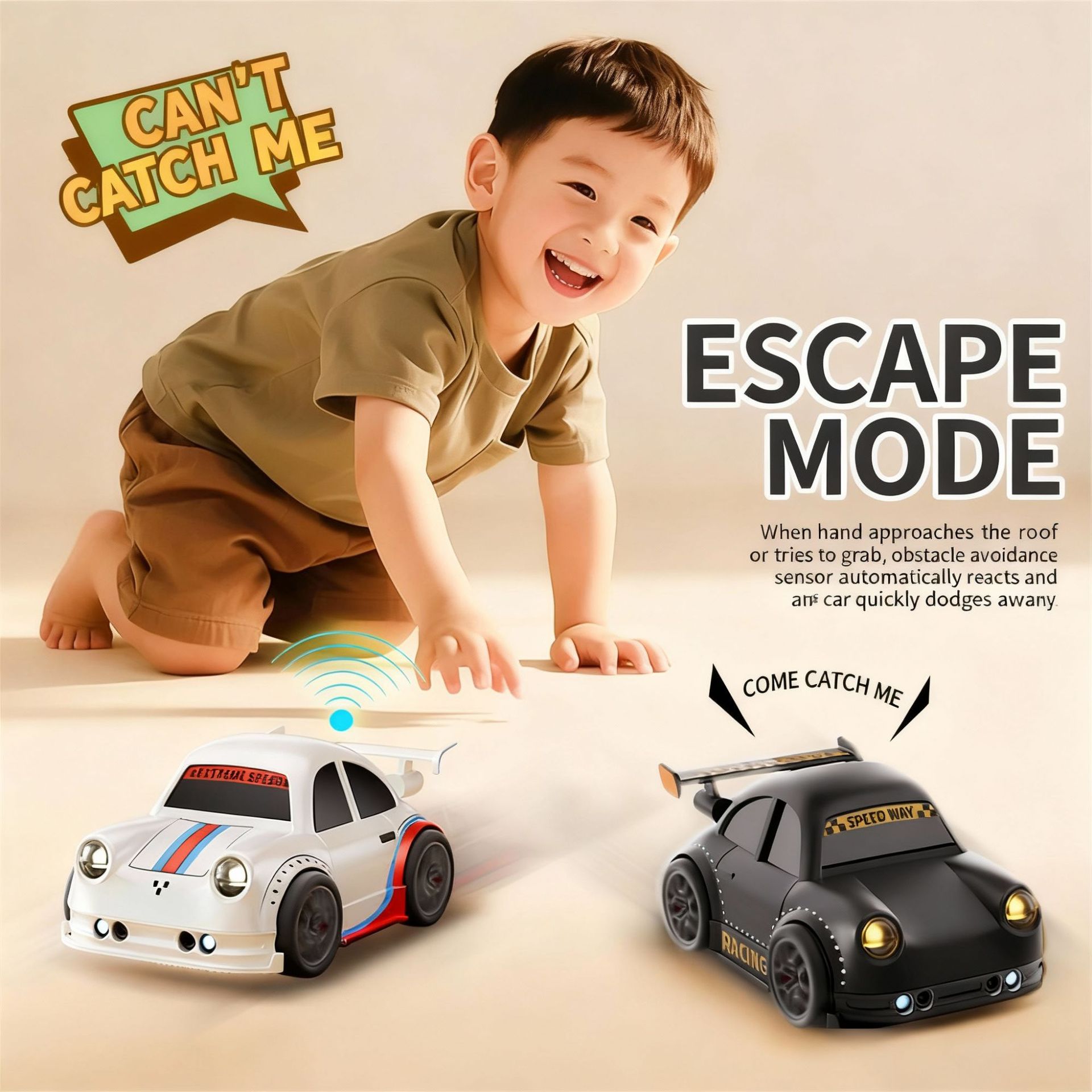 Cross-border drift remote control car, mini car, intelligent sensing, advanced black technology, electric children's RC four-wheel drive toy car Specification image