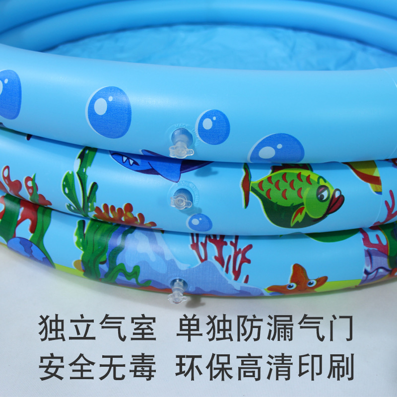Hongyu Factory direct sales single-bottom printed inflatable swimming pool, Marine fish, children's water play pool, circular pvc sandpit Specification image