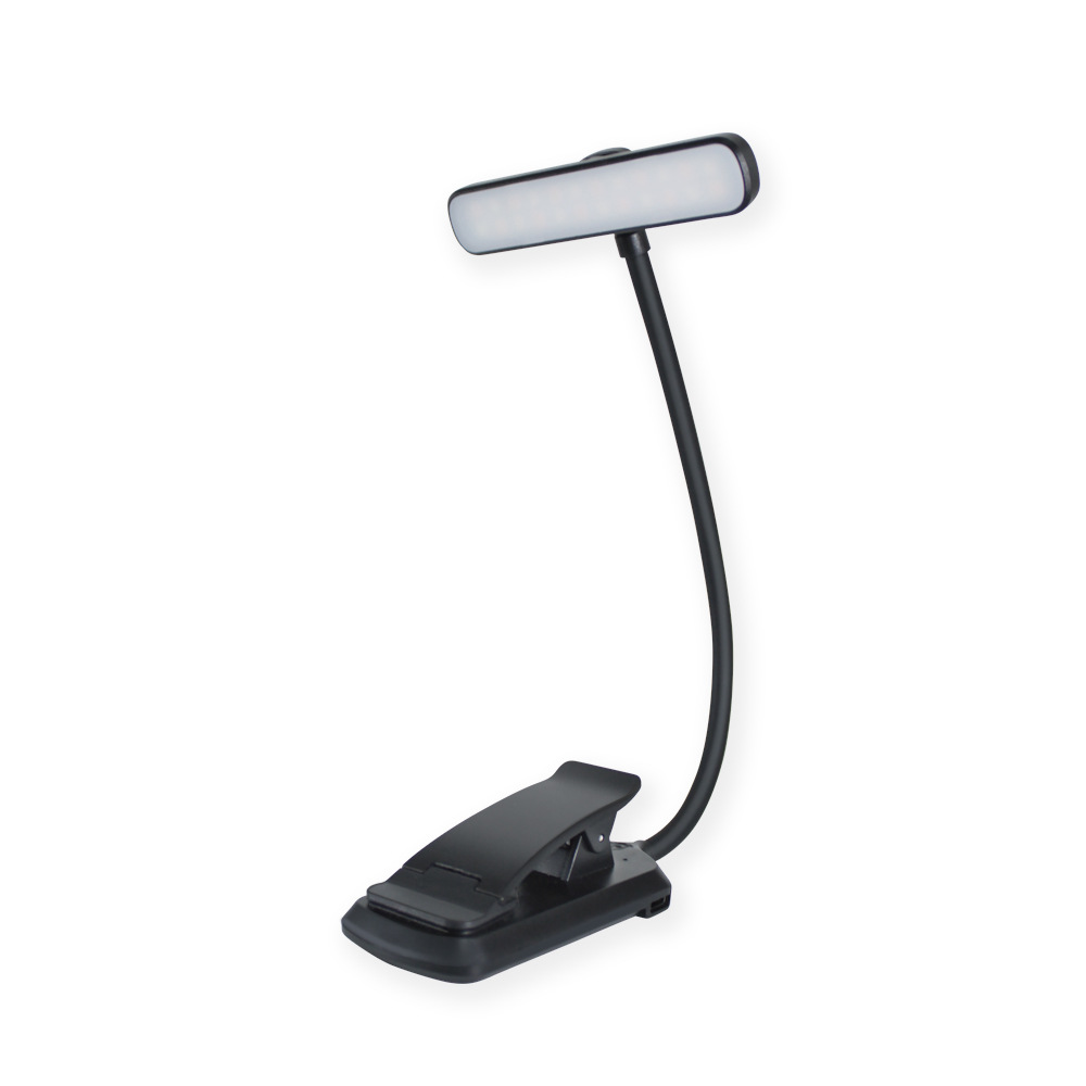 Double-row led reading lamp, rotating lamp head, eye-protecting book holder lamp, cross-border TYPE-C charging clip lamp Item Picture