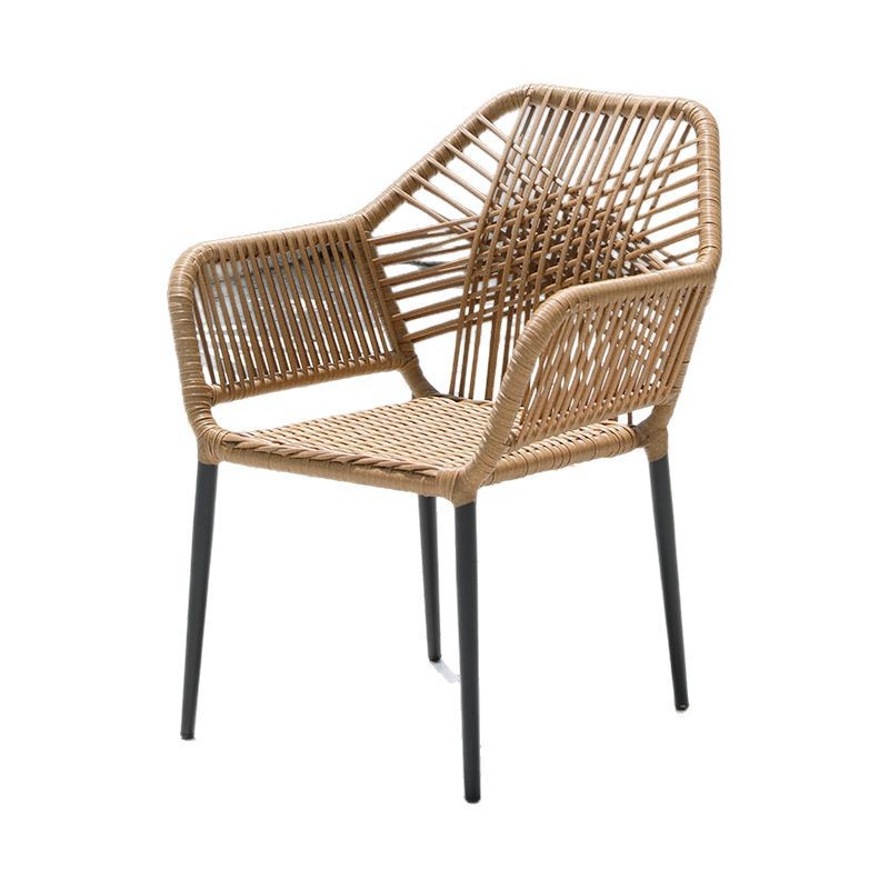 Outdoor tables and chairs, aluminum art leisure combination, indoor and outdoor wood-plastic tables, courtyard open-air platforms, garden villas, homestay leisure chairs Item Picture