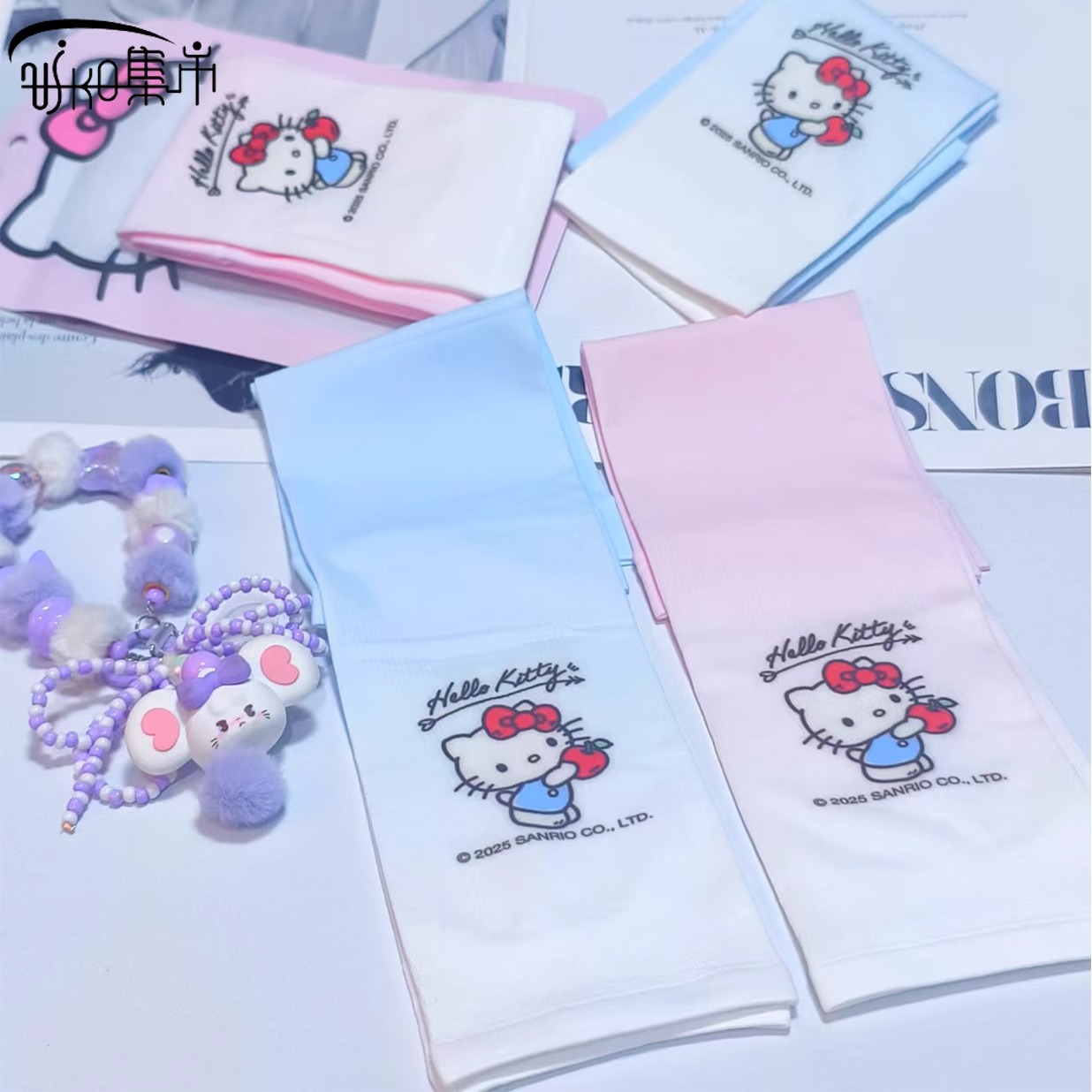 麦朵袖套/袖套儿童/刺绣布袖套/针织运动护袖/手套产品图