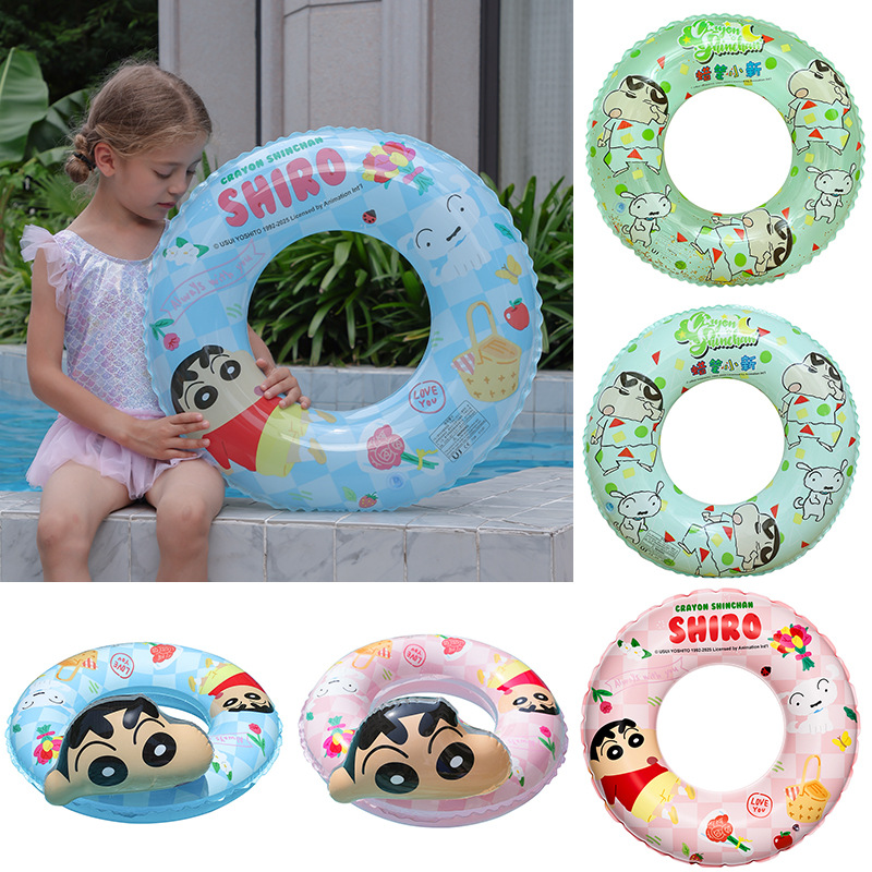 Official authorized swimming rings, Crayon Shin-chan cartoon children's seat rings, 6-10 years old kids, thickened baby swimming rings wholesale