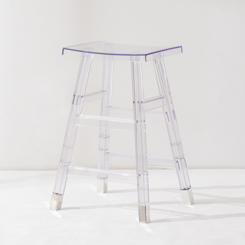 Nordic Star designer transparent backrest popular bar stool, front desk bar, coffee shop, milk tea shop high bar stool and chair
