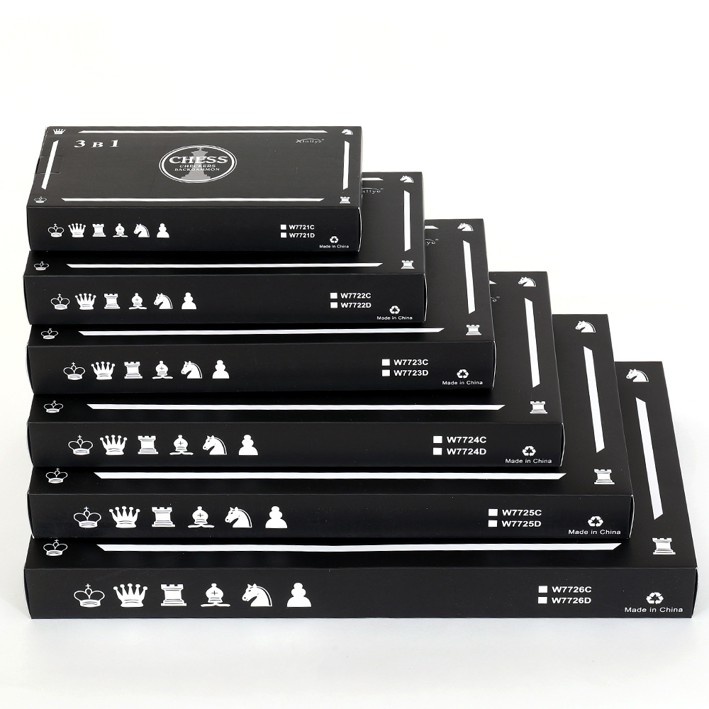 High-end three-in-one multi-functional wooden new leaf chess, backgammon and Checkers are essential for sports and leisure Item Picture