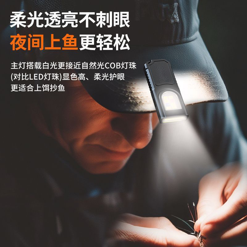 Portable waist-hung keychain, mini flashlight, multi-functional emergency charging, anti-keychain, large flashing light, household use Specification image