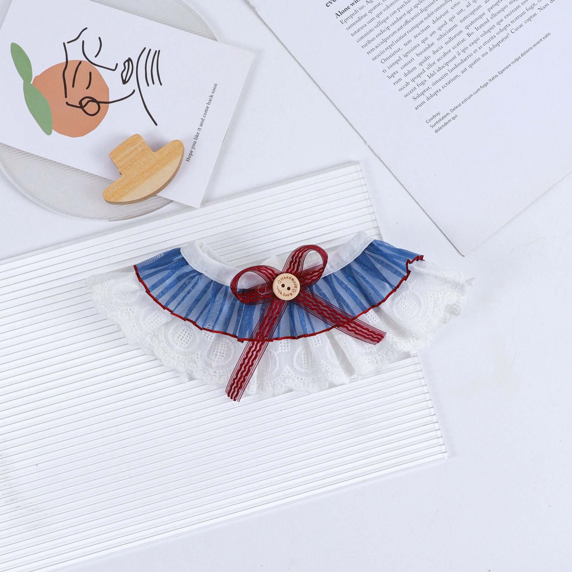 Pet collar, cat wipes, dog heart, lace scarf, bow, flower, pearl, pet wipes