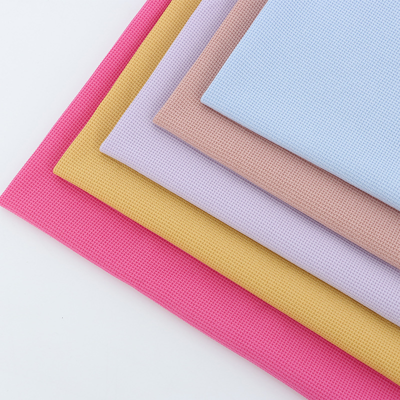 全涤小华夫格面料小方格针织面料卫衣T恤家居服休闲服面料