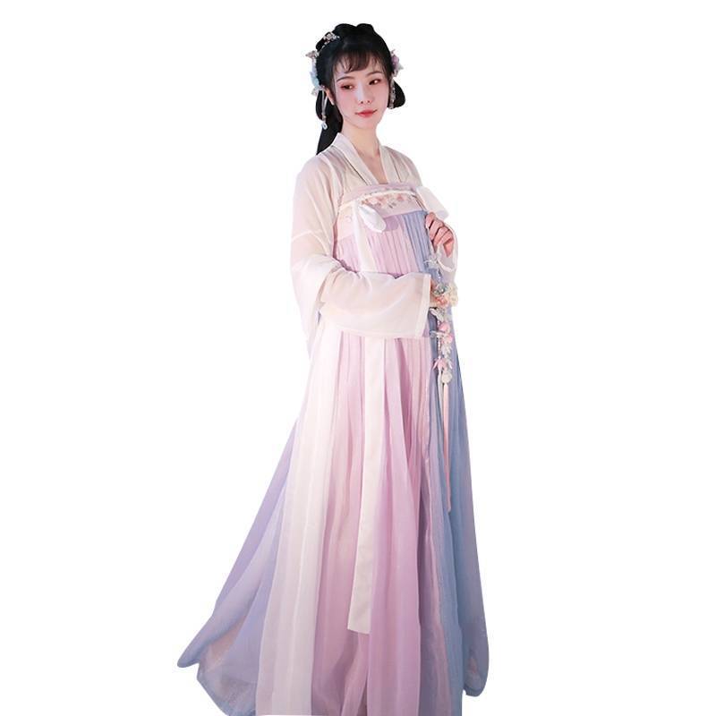 汉服女长袖中国风/明制表演服饰汉服/甲胄/表演服饰汉服/尾货白底实物图