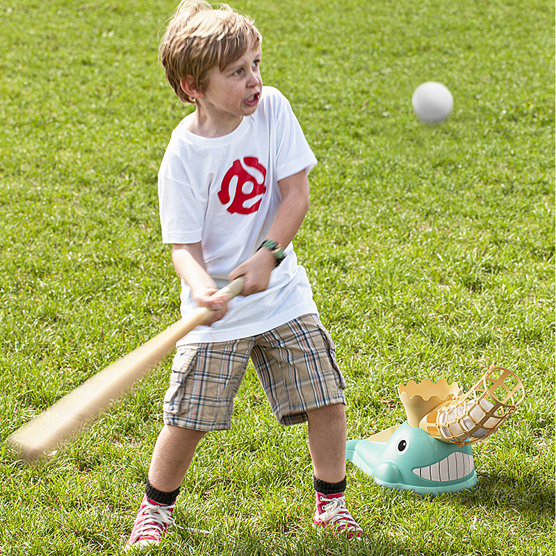 Fun new children's baseball toy launcher, foot-operated catapult pitching machine, indoor and outdoor sports pitching practice machine Specification image