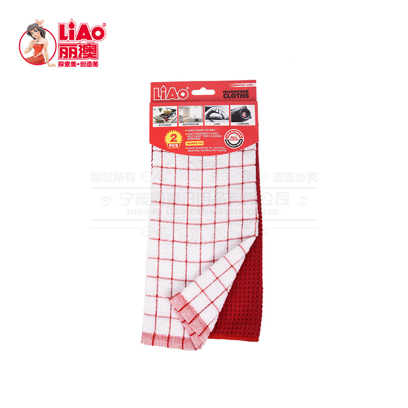 LIAO Microfiber household rags, wood fiber dry and wet dual-purpose towels, kitchen oil-free cleaning dishcloths Item Picture