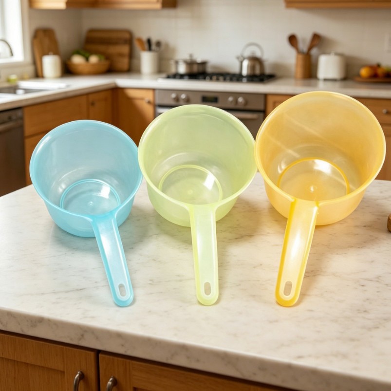 A variety of colors are available. Water ladles are good household items. Plastic thickened long-handled bath ladles 舀子 wholesale for watering flowers details Picture