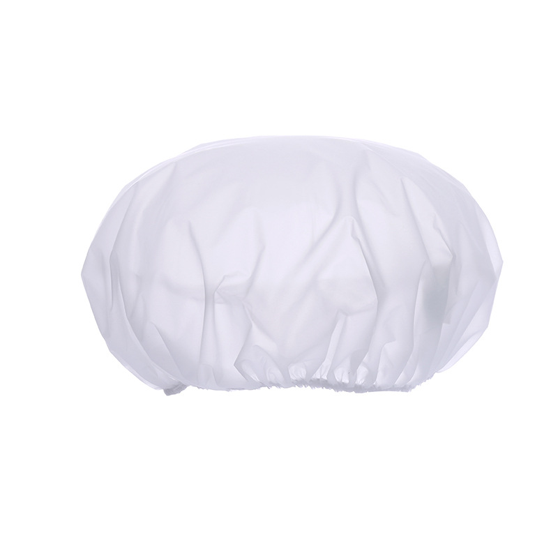 The thickened disposable shower cap is reusable, waterproof, transparent for adults, and features a high-end printable waterproof upgrade for hotels Item Picture
