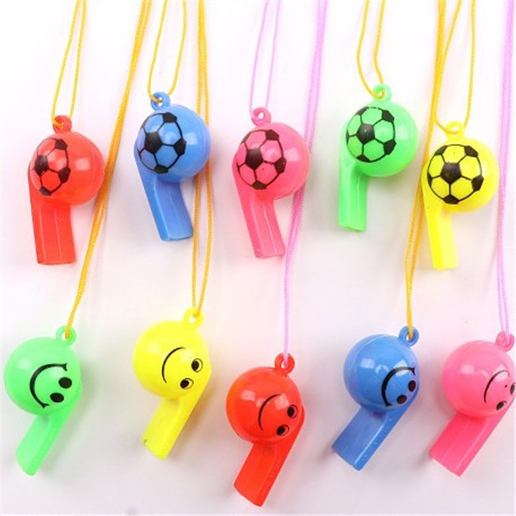 jp293厂家直销口哨 助威 全新塑料儿童带绳口哨球迷哨体育玩具