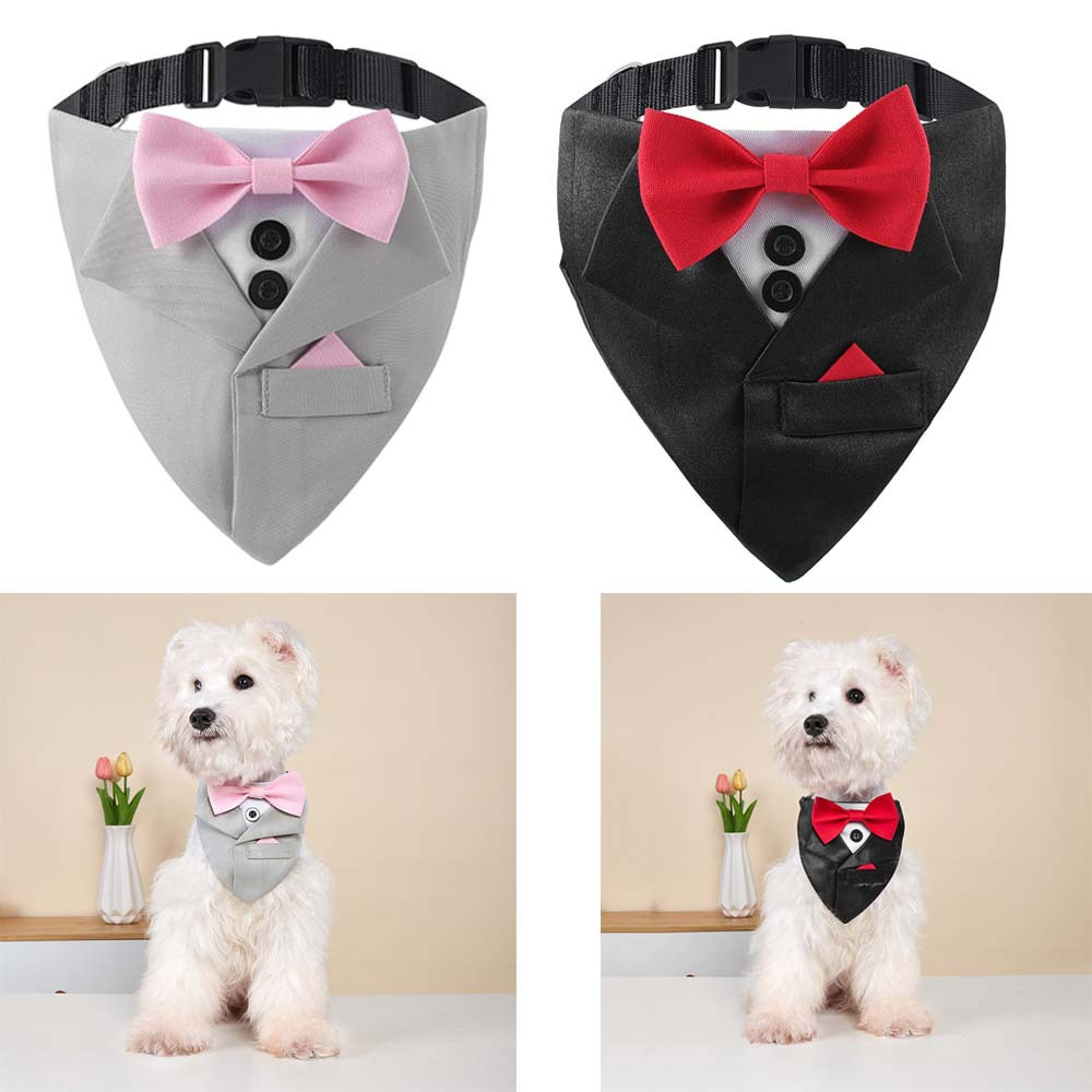 Cross-border new stylish suits, pet saliva wipes, pet collars, pet triangular wipes, party and wedding cat and dog decorations