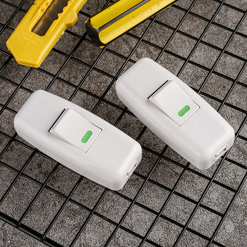 Wholesale of white headboard switch, high-power dual-outlet push-button switch, single-control wiring switch for table lamp