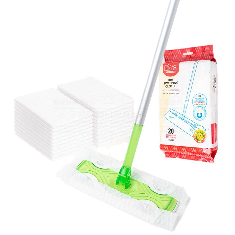 LIAO Non-woven fabric electrostatic dust removal paper, disposable mop, vacuuming paper, floor dry wipe, floor hair suction mop cloth Item Picture