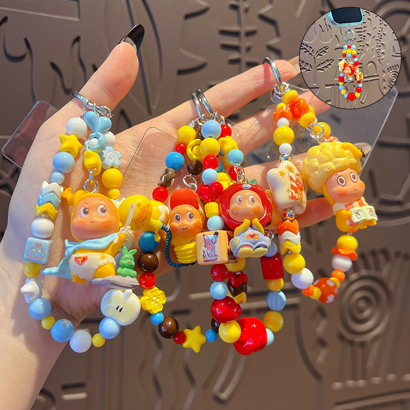 diy小鼻噶星星人串珠手机链挂件女包包玩偶钥匙链小滴溜公仔挂饰细节图