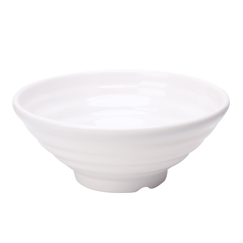 White Ajisen ramen bowl, instant noodle bowl, imitation porcelain tableware, beef noodle bowl, plastic soup noodle bowl, Japanese spicy hot pot large bowl Item Picture