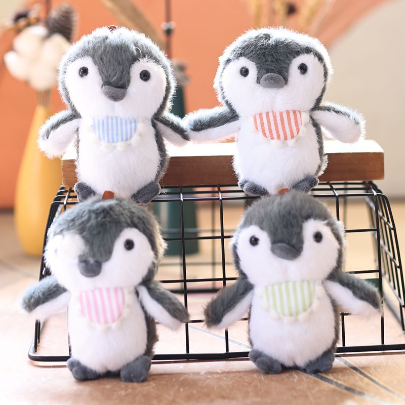 可爱萌围巾小企鹅挂件毛绒玩具公仔卡通包包挂饰钥匙扣布娃娃玩偶