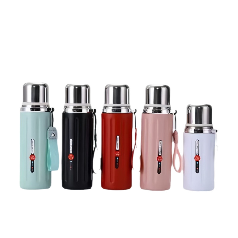 New Roman 316 stainless steel tea brewing insulated cup with lid, high-end tea and water separation handle, large-capacity gift cup Item Picture