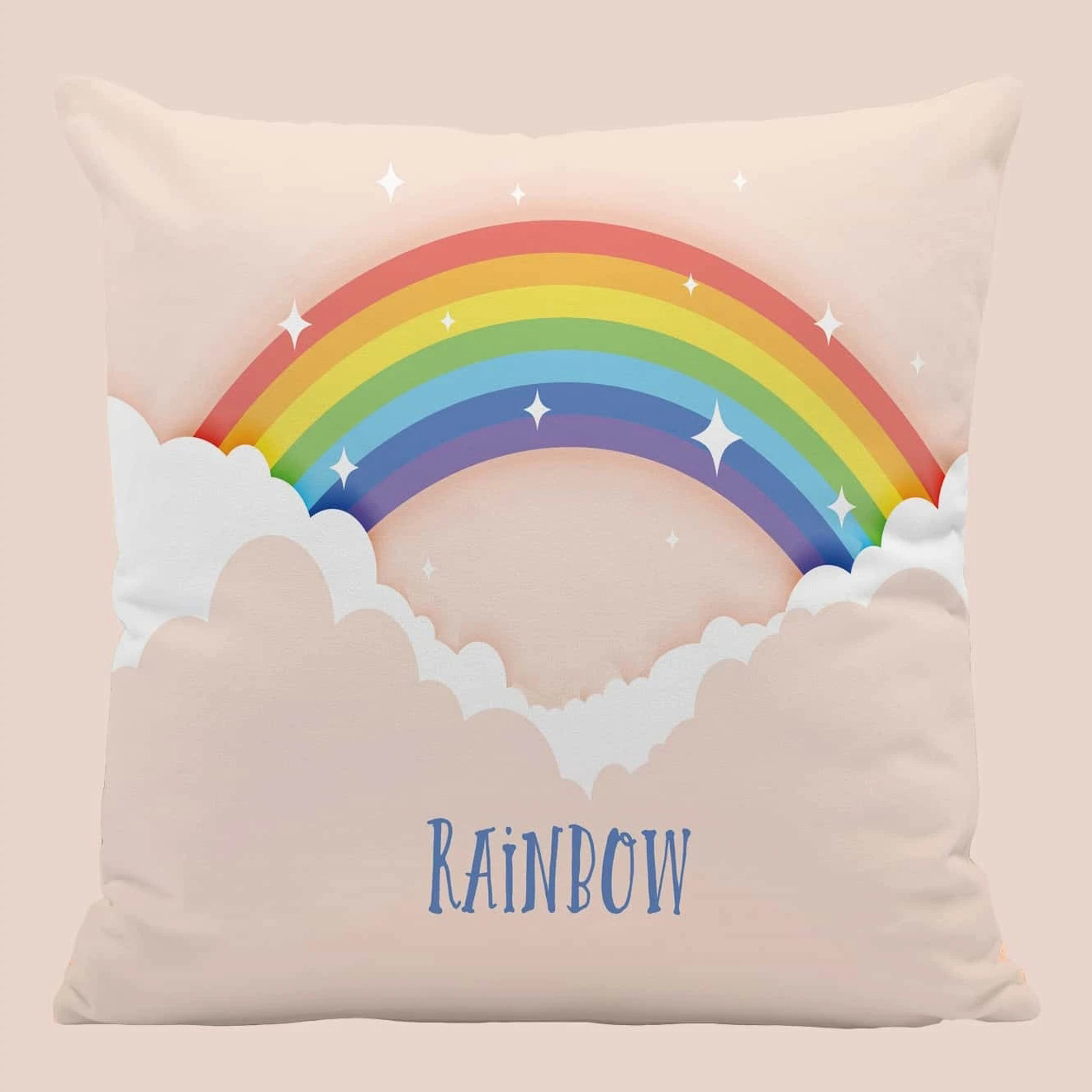 Cartoon printed throw pillow sofa, rainbow pillow, simple children's room decoration, customized creative home Specification image
