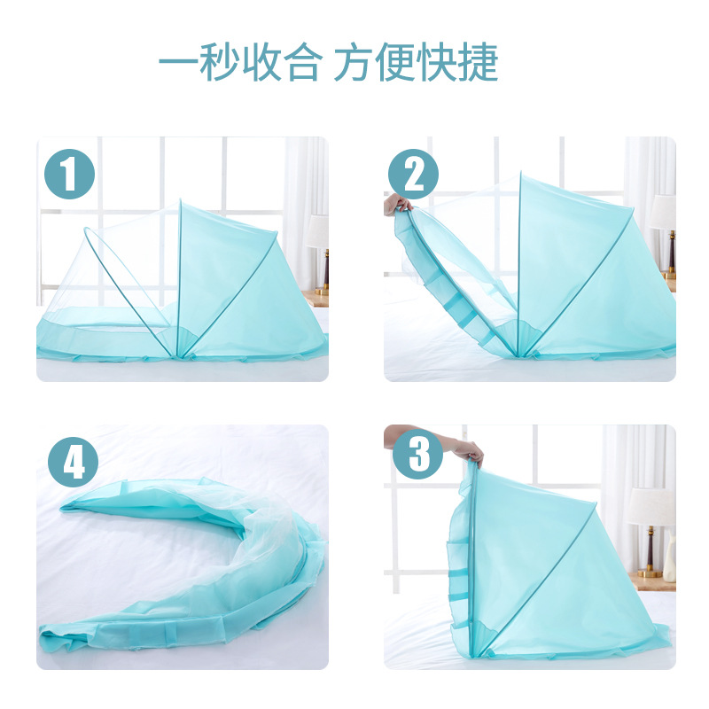 婴儿蚊帐可折叠便携式全罩式通用童蚊帐蒙古包防蚊厂家直供细节图