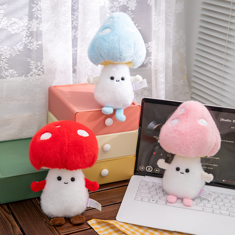 A new 8-inch claw machine doll, a trendy and fashionable ins mushroom plush toy, is a companion and comfort doll for girls