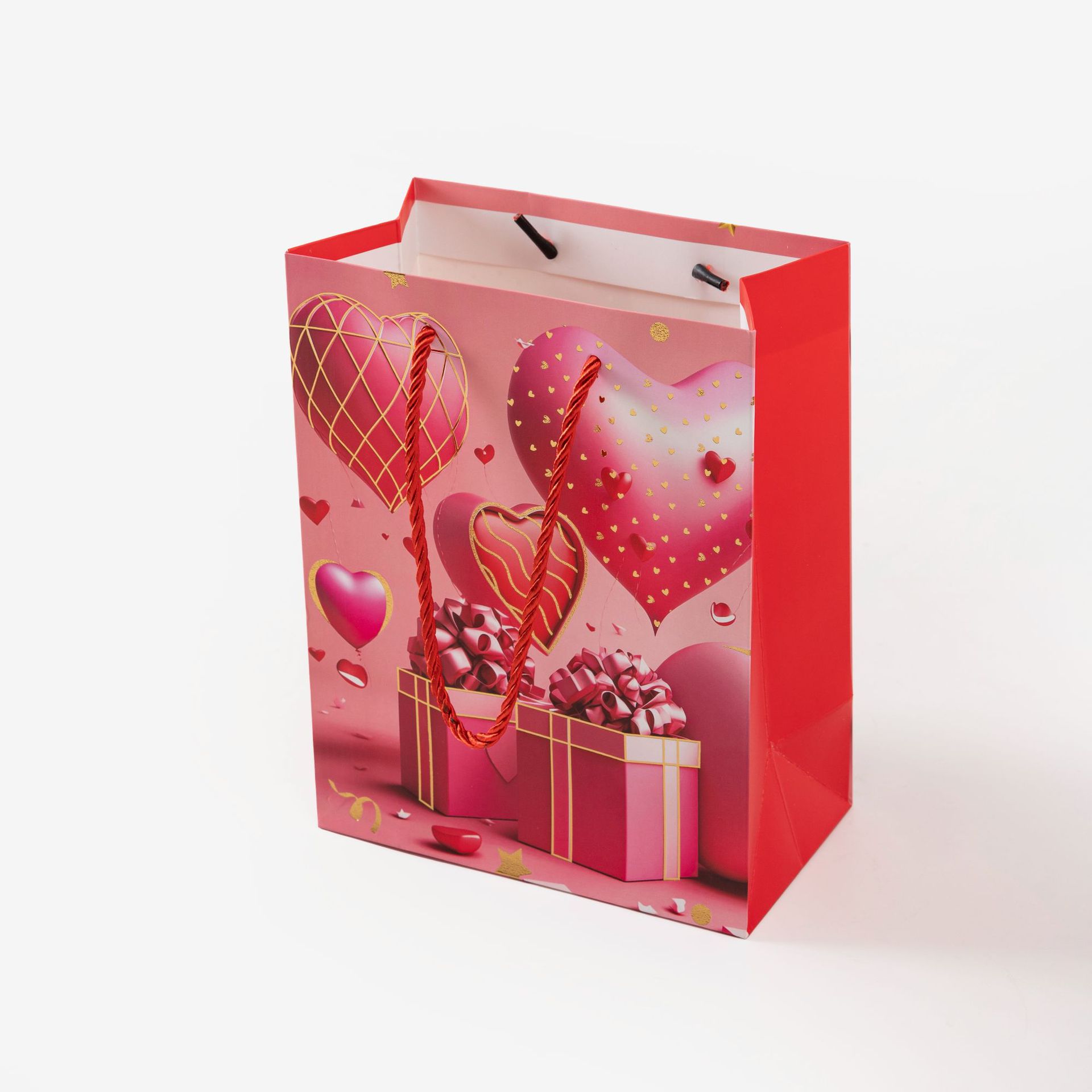 Valentine's Day new heart-shaped balloon bear gift bag, paper bag cartoon cute pink gift, hand-held shopping bag, souvenir packaging details Picture