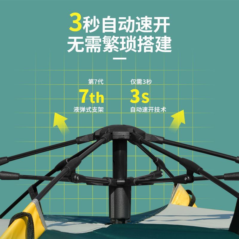 Portable folding outdoor camping equipment for tents, picnic and camping, fully automatic thickened rainproof and sun-proof set details Picture