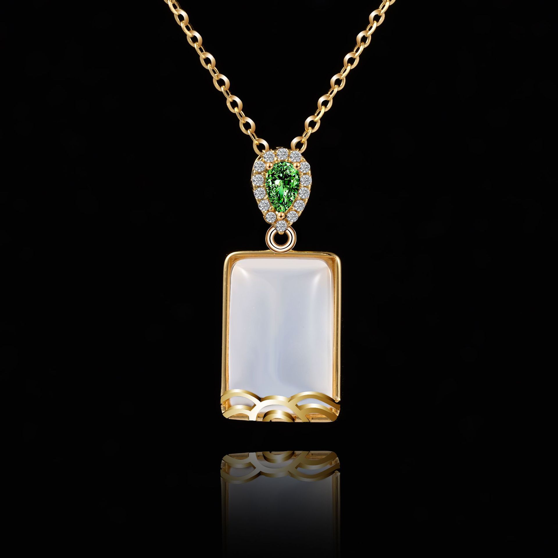 吊坠/银饰配件/磁力戒指/银饰/天然翡翠吊坠细节图