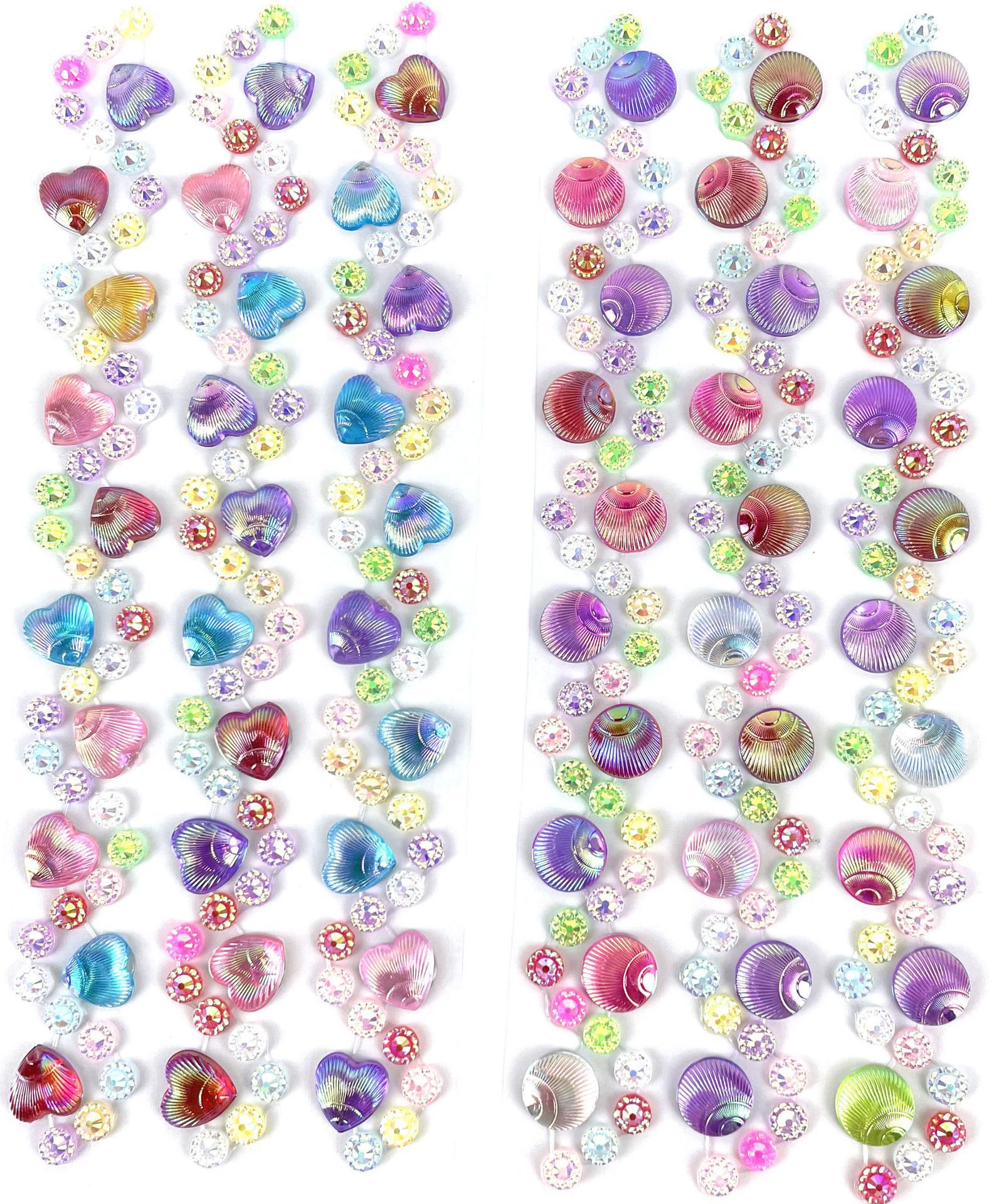Creative DIY handmade gemstone stickers, DIY photo album diamond stickers, mobile phone beauty back adhesive diamond stickers, shell round heart diamond stickers Application Scenario